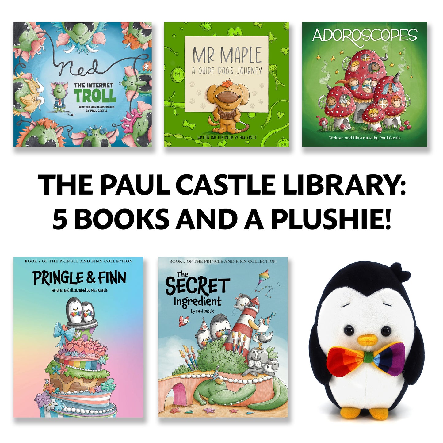 Paul Castle Collection: 5 books and 1 plushie