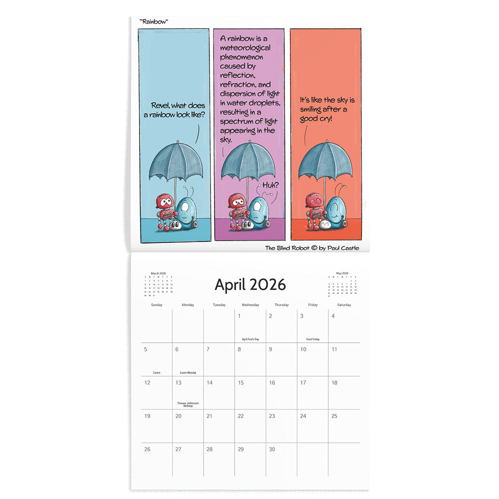 The Blind Robot Calendar 2026 LARGE 12x12