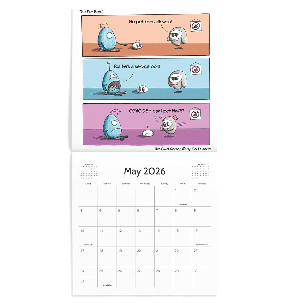 The Blind Robot Calendar 2026 LARGE 12x12