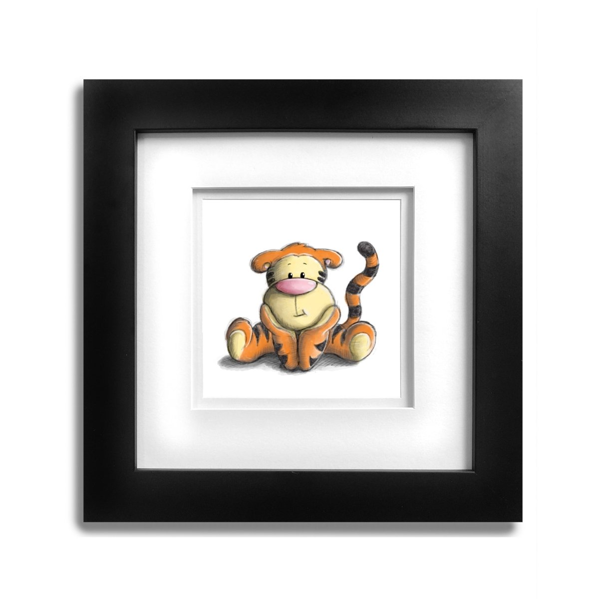 tigger-resting-chin-on-hands-illustration-black-frame