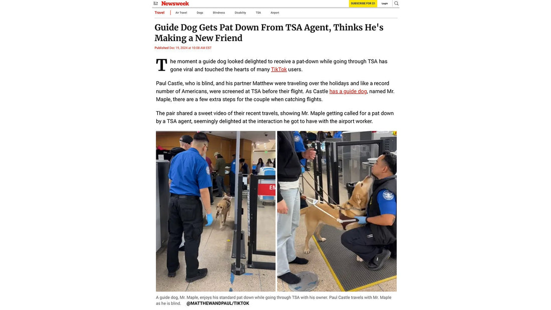 Guide Dog Gets Pat Down From TSA Agent, Thinks He's Making a New Friend - Paul Castle Studio