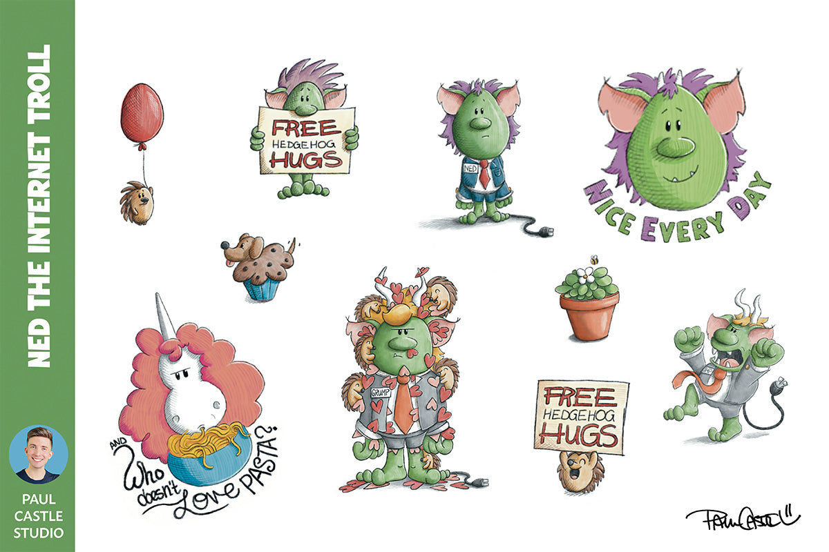 Ned the Internet Troll Sticker Set