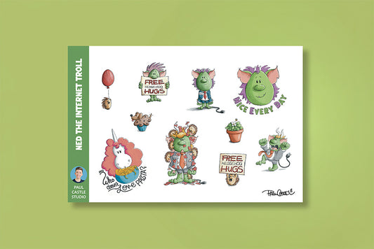 Ned the Internet Troll Sticker Set